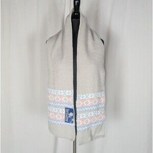 NWT Knit Country Scarf Women's Gray Fair Isle Creslan Acrylic Made in USA Winter